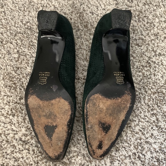 Escada vintage mini hearts emerald kitten heels - Picture 5 of 5